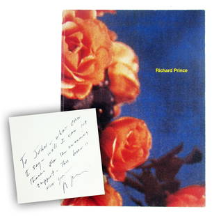 Richard Prince Signed 1988 Exhibition Booklet: Richard Prince Signed 1988 Exhibition Booklet A signed exhibition book for Richard Prince. New York: Barbara Gladstone Gallery, 1988. A large octavo, unpaginated. Paper photo wraps, with color photogr