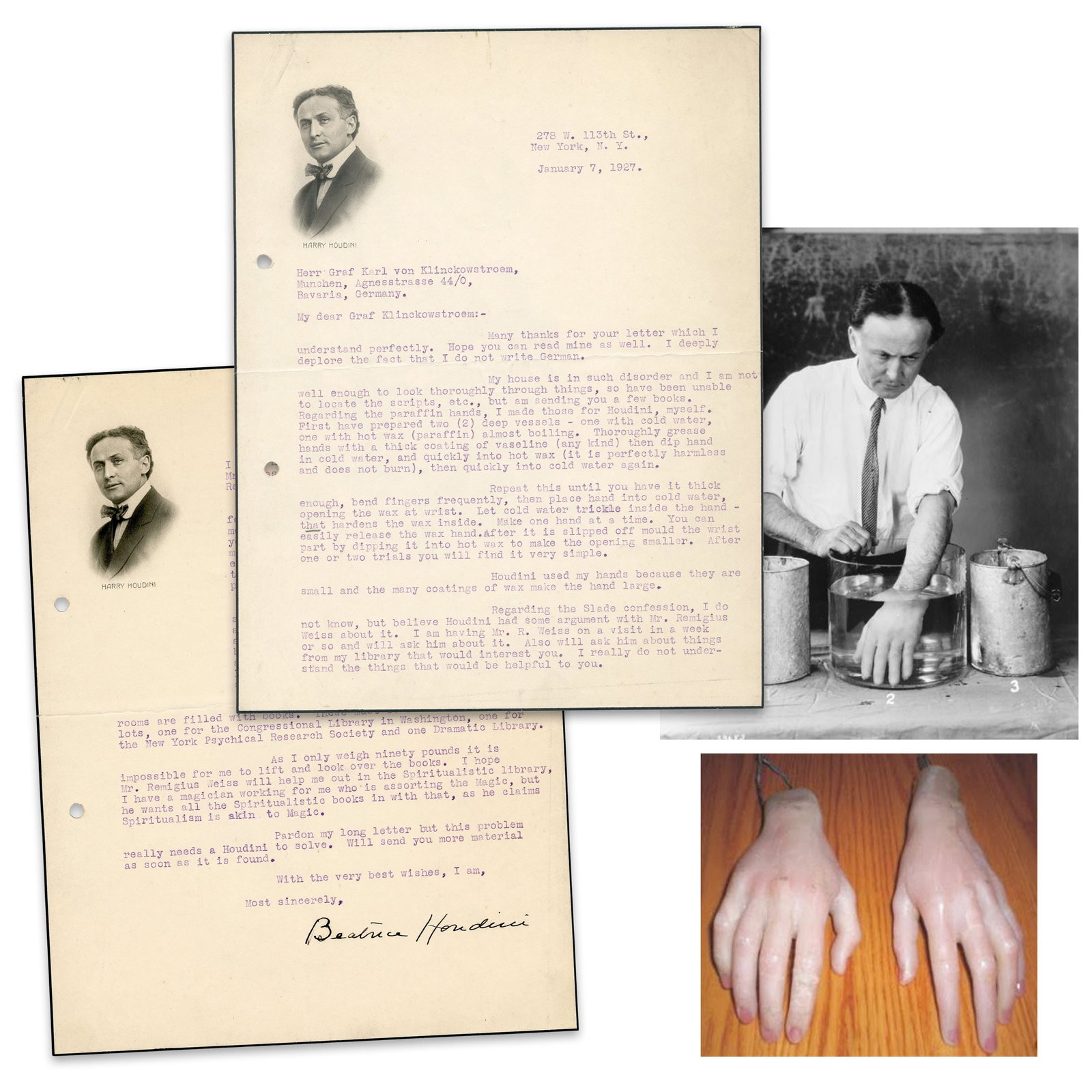 Superb Beatrice Houdini TLS Re: "Spirit Hands," False Psychics & Houdini's Library

 (1 of 5)