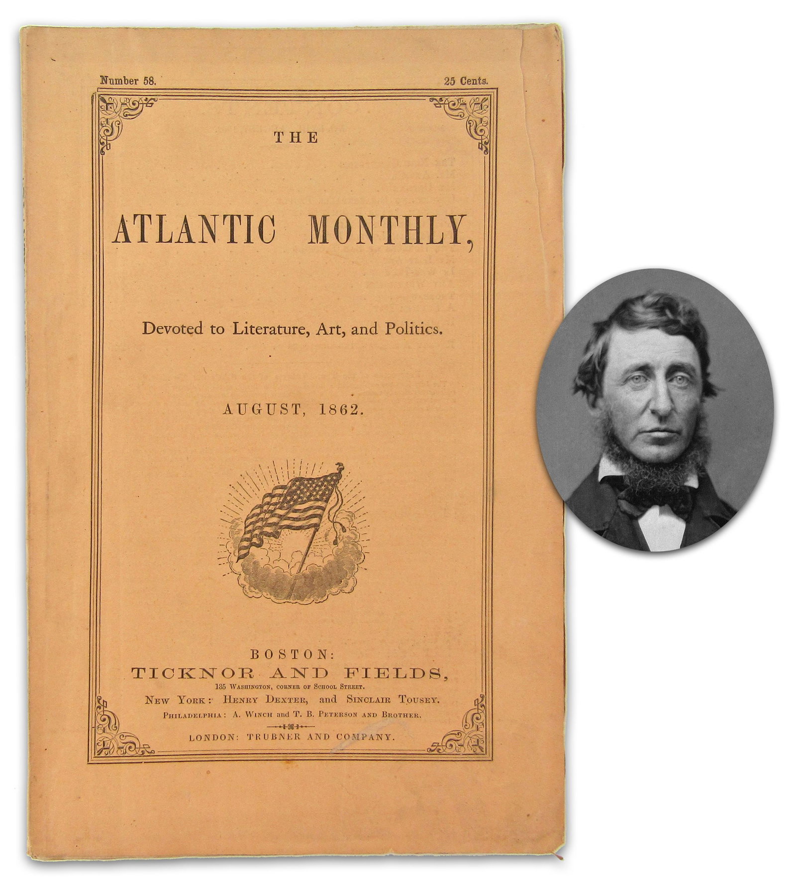 Emerson's Tribute to Thoreau, 1st Publication 3 Months After Writer's Death (1 of 6)