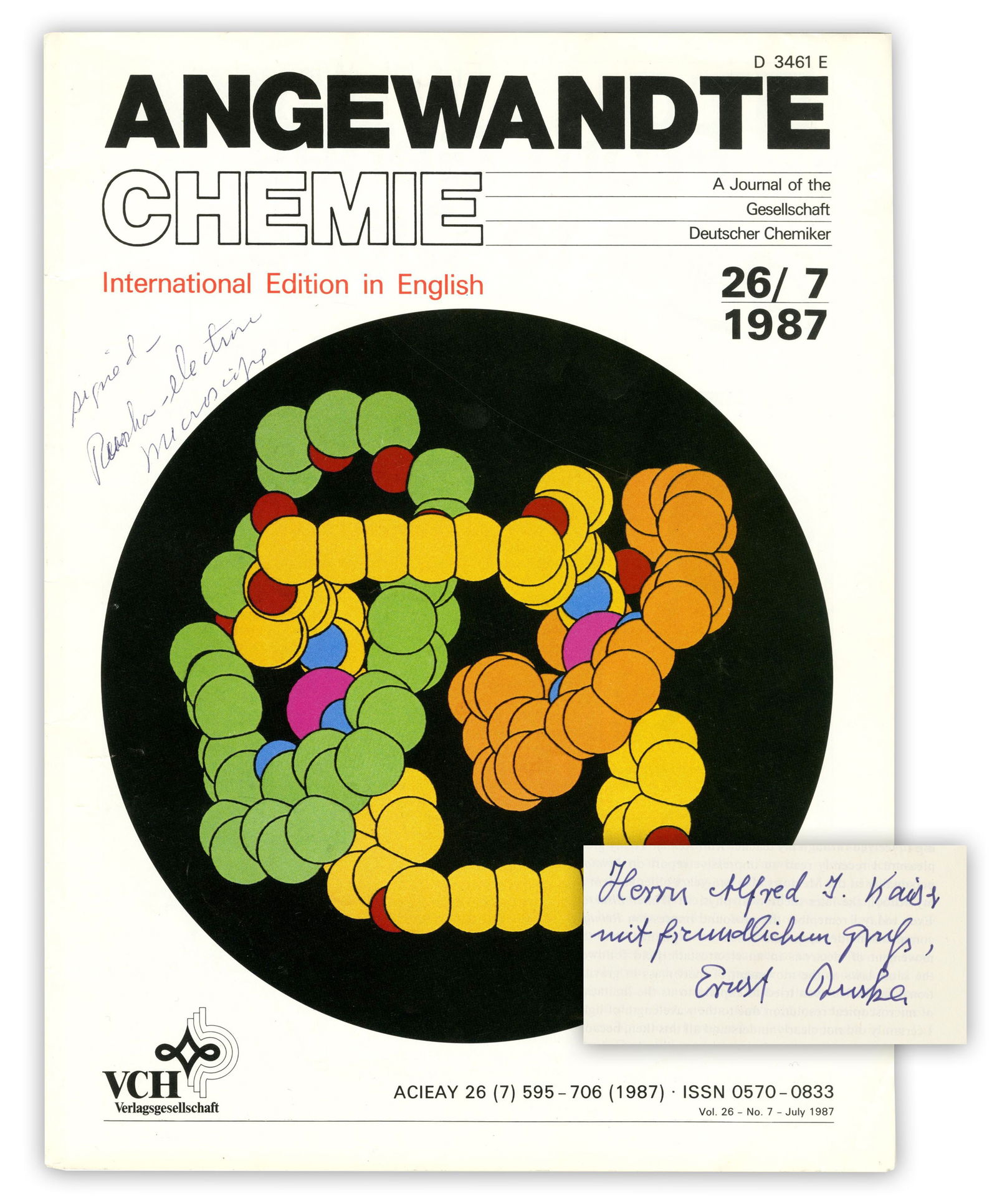 Ernst Ruska Signed Copy of Angewandte Chemie ft. Article on Electron Microscope (1 of 5)