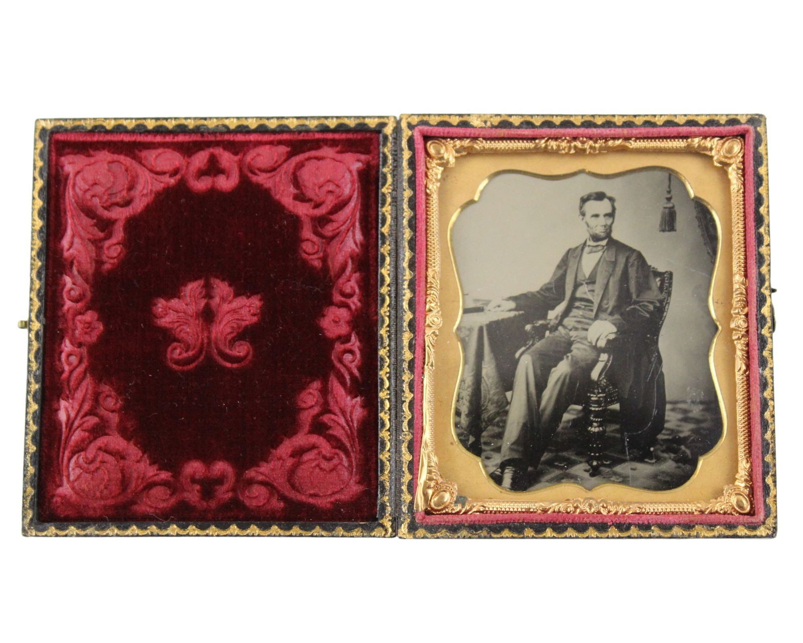 Abraham Lincoln Tintype Showing Him Seated in the Famed "Brady Chair" (1 of 4)