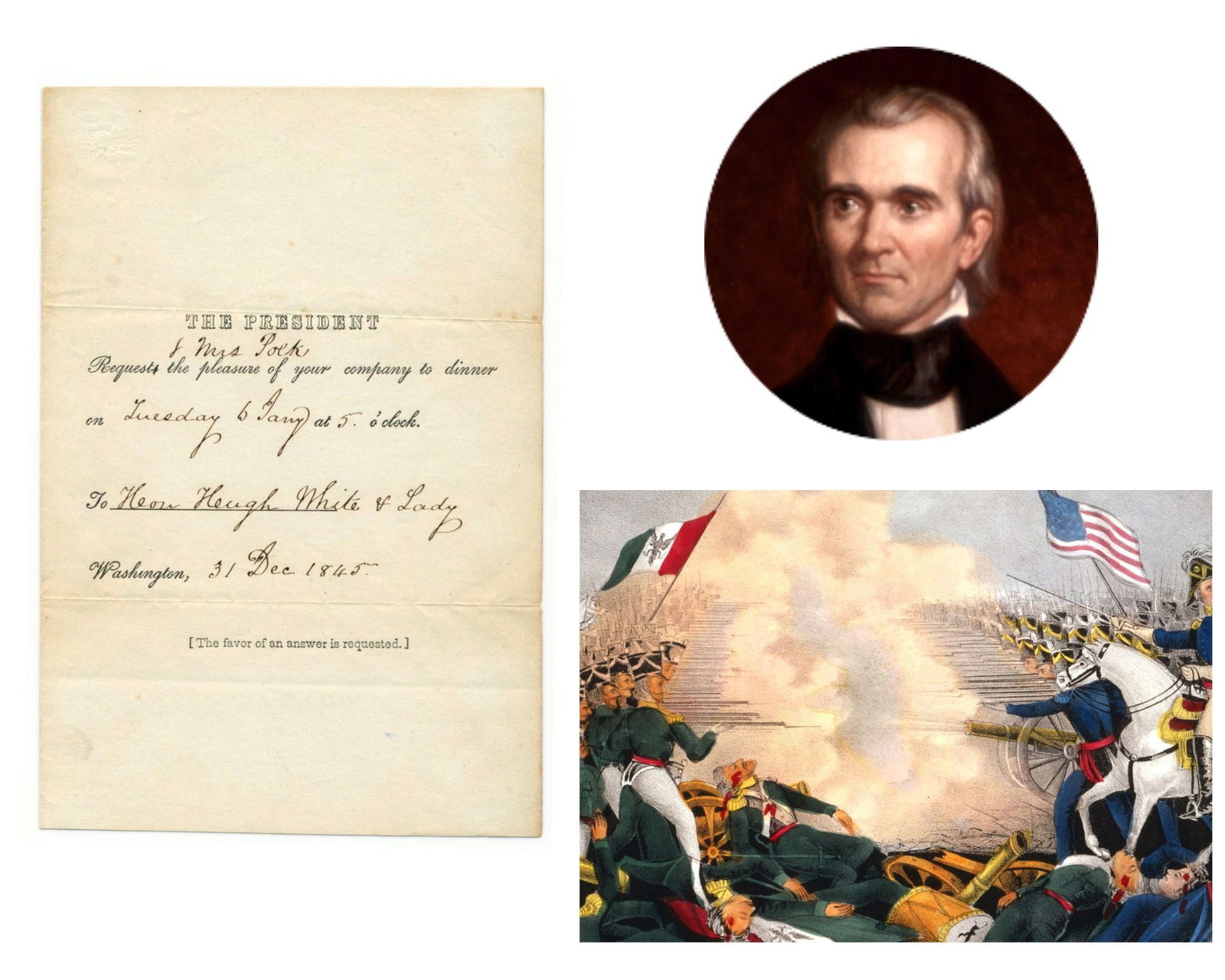 Polk Invites Congressmen to WH Days Before Provoking Mexican-American War by Sending Troops to TX (1 of 3)