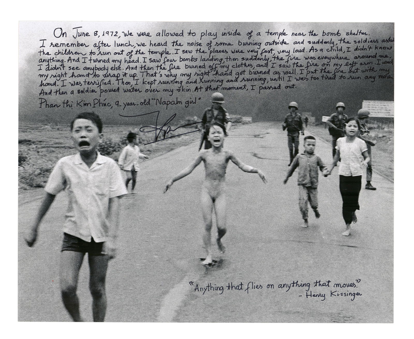 Napalm Girl Photo Signed by Kim Phuc Phan Thi with Lengthy Inscription (1 of 2)