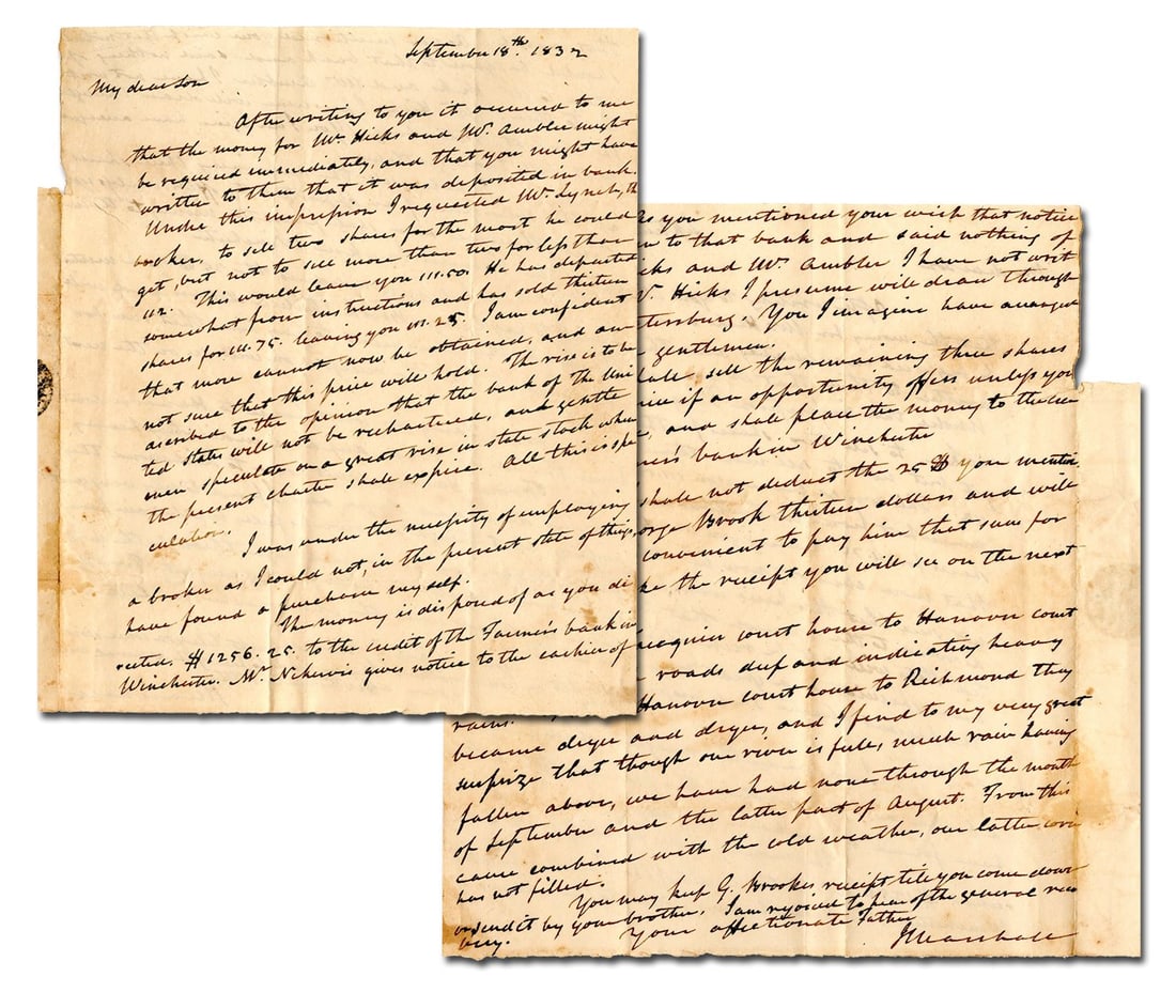 Chief Justice John Marshall Benefits from Speculation that Bank of the United States Will Not be Rec (1 of 4)