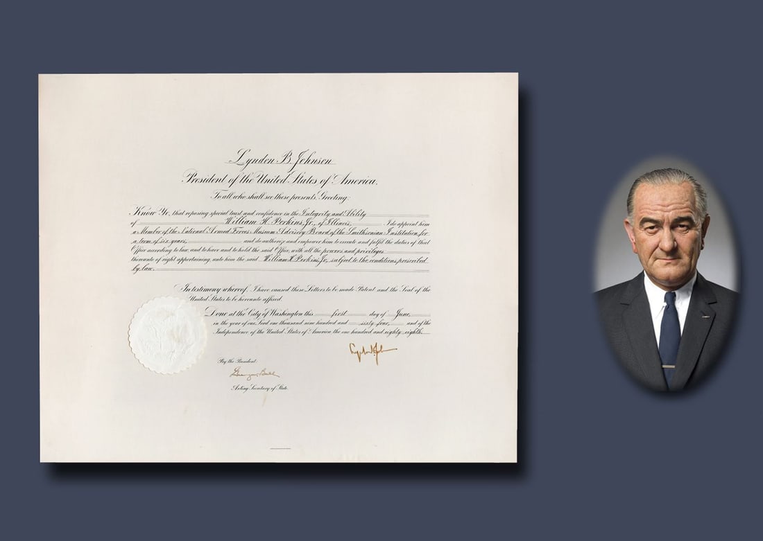 Exceedingly Rare Lyndon B. Johnson Presidential Appointment (1 of 5)