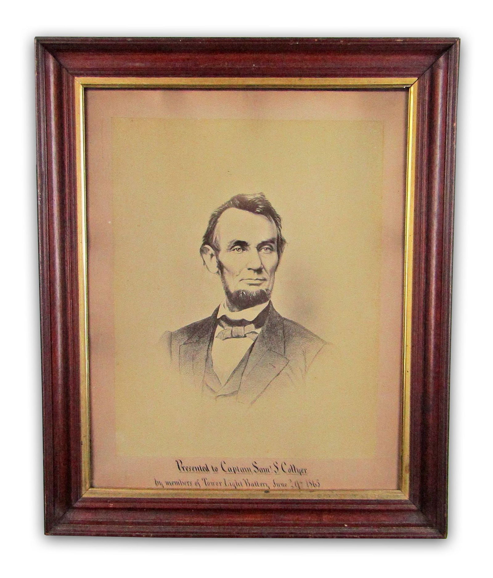 Huge Lincoln Photograph Presented to R. I. Art. Co. Captain. 13 x 17! (1 of 4)