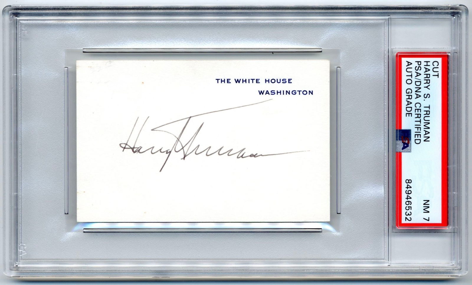 Harry Truman PSA 7 Signed White House Card (1 of 2)