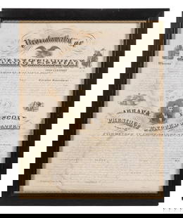 Rare Emancipation Proclamation Broadside: Rare Emancipation Proclamation Broadside Broadside Engraving, "Proclamation of Emancipation", 1p, 17" x 21" sight, Washington, D.C., January 1, 1863. At lower margin: "Entered according to act of cong
