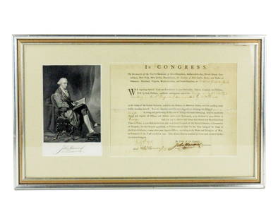John Hancock Signed July 1775 Appointment in Response to and 2 Weeks After Bunker Hill!!: John Hancock Signed July 1775 Appointment in Response to and 2 Weeks After Bunker Hill!! A 1775 military appointment signed by John Hancock as President of the Continental Congress. 1p partially-print