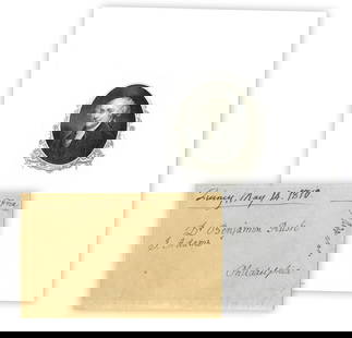 John Adams Free Frank to Fellow Signer Benjamin Rush: John Adams Free Frank to Fellow Signer Benjamin Rush Free Frank, 1p, measuring 12" x 7.5" (unfolded), dated May 14, 1810, Quincy, MA. A transmittal envelope hand addressed by former President John