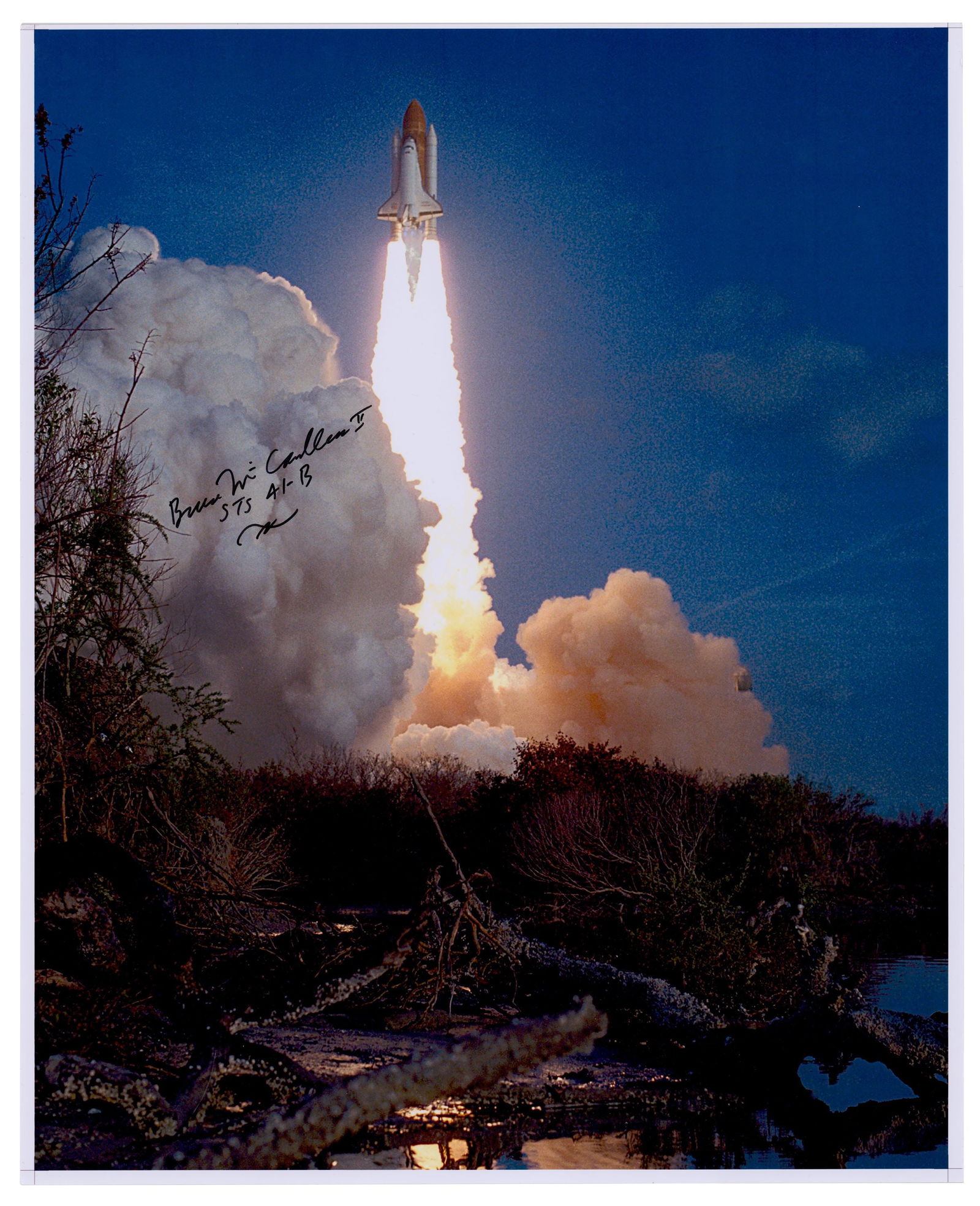 Bruce McCandless II Signed STS-41-B Launch Photo (1 of 2)