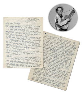 Woody Guthrie WWII "I've turned out to date (12) twelve more personal experience ballads taken from