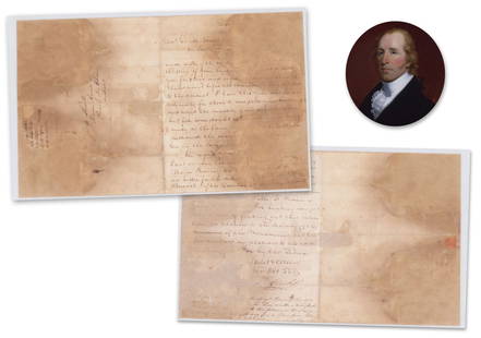 William Clark LS On Cusp of Black Hawk War Re: St. Vrain Massacre Namesake, & Intensifying: William Clark LS On Cusp of Black Hawk War Re: St. Vrain Massacre Namesake, &amp; Intensifying Intertribal Indian Conflict A 2pp letter signed by William Clark (1770-1838), then in his capacity as Sup