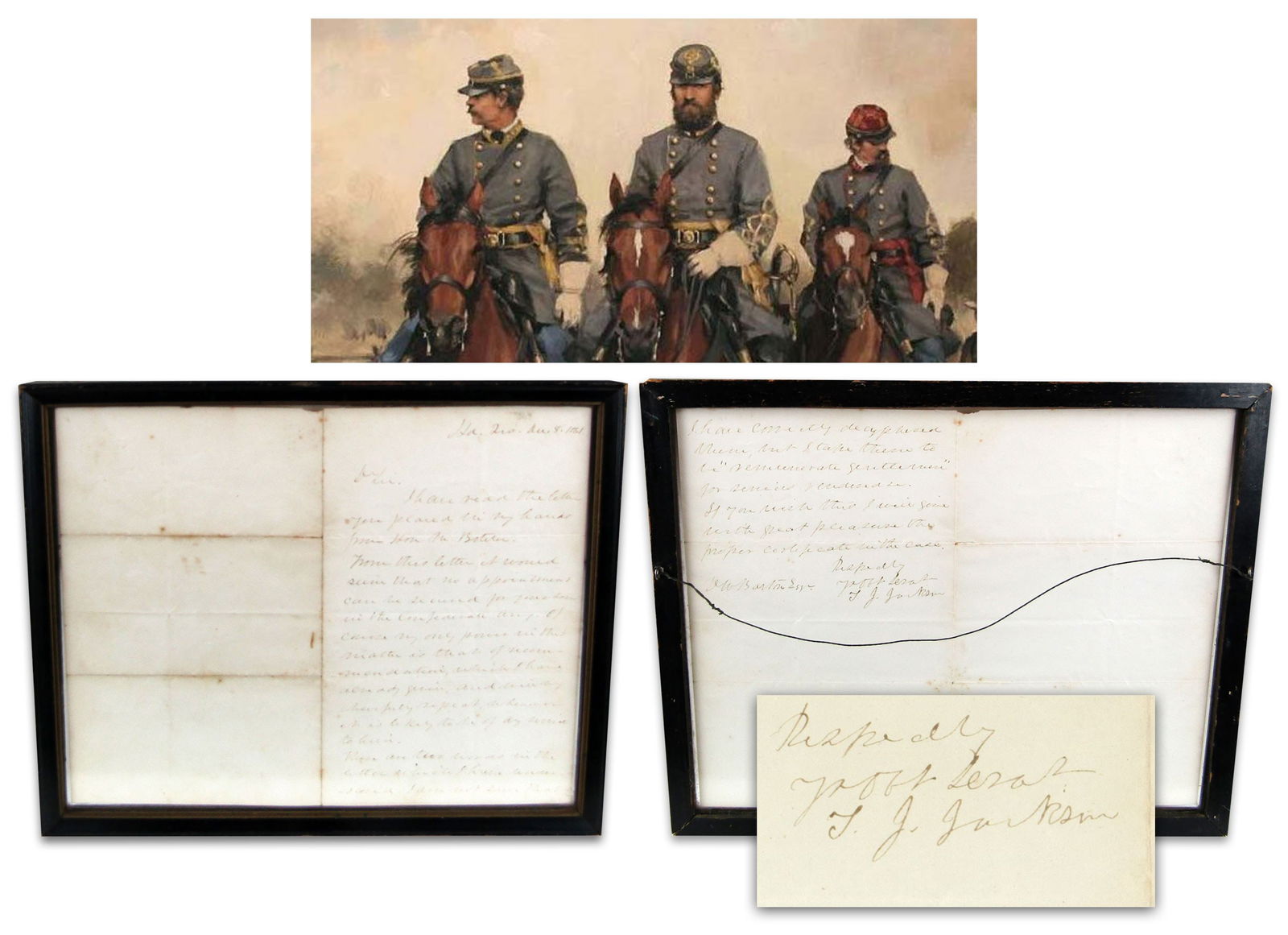 Stonewall Jackson War-Dated ALS Re: Securing CSA Appointment For Barton Sons; All 6 Would Serve, 3 (1 of 4)