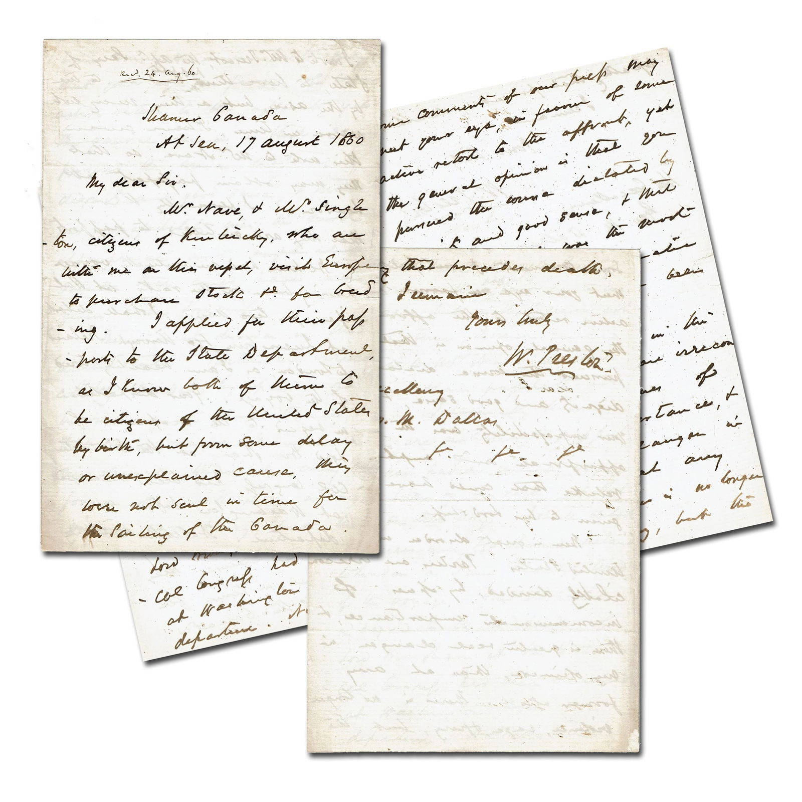 Wm. Preston Imp. Civil War Letter 1860 "parties are irreconcilably divided" Superb Content (1 of 6)