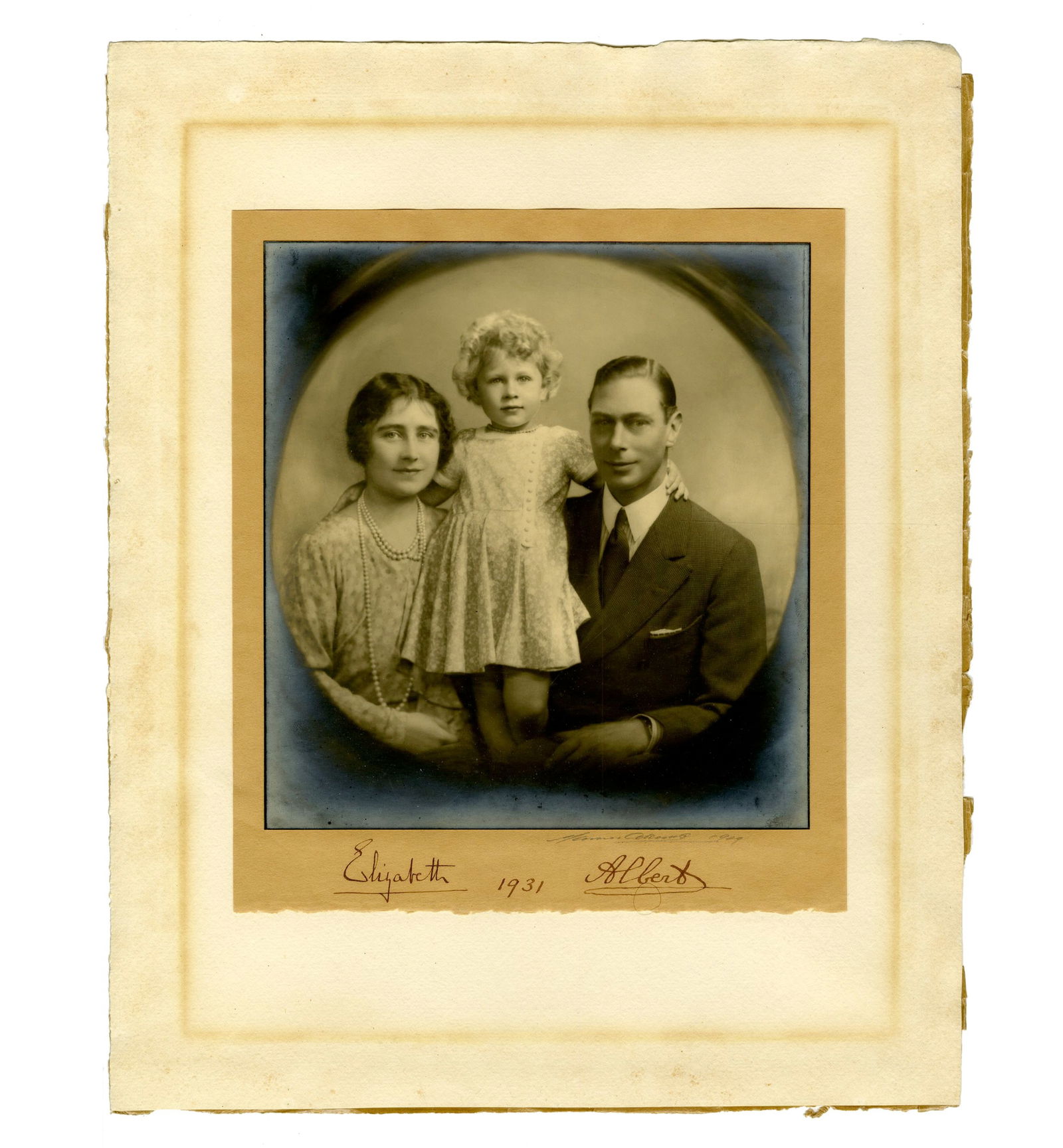 Charming Royal Family Portrait: King George VI, Elizabeth, & Elizabeth II (1 of 5)