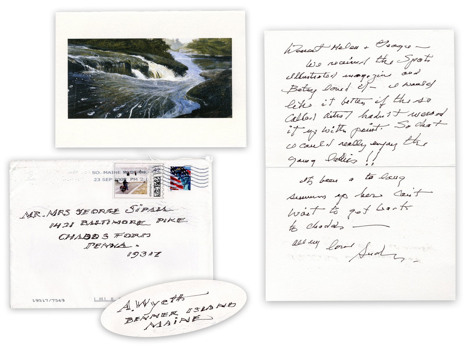 A. Wyeth 2x Signed Lascivious Letter Re: "Sports Illustrated" Painted Models: "if the so called (1 of 8)