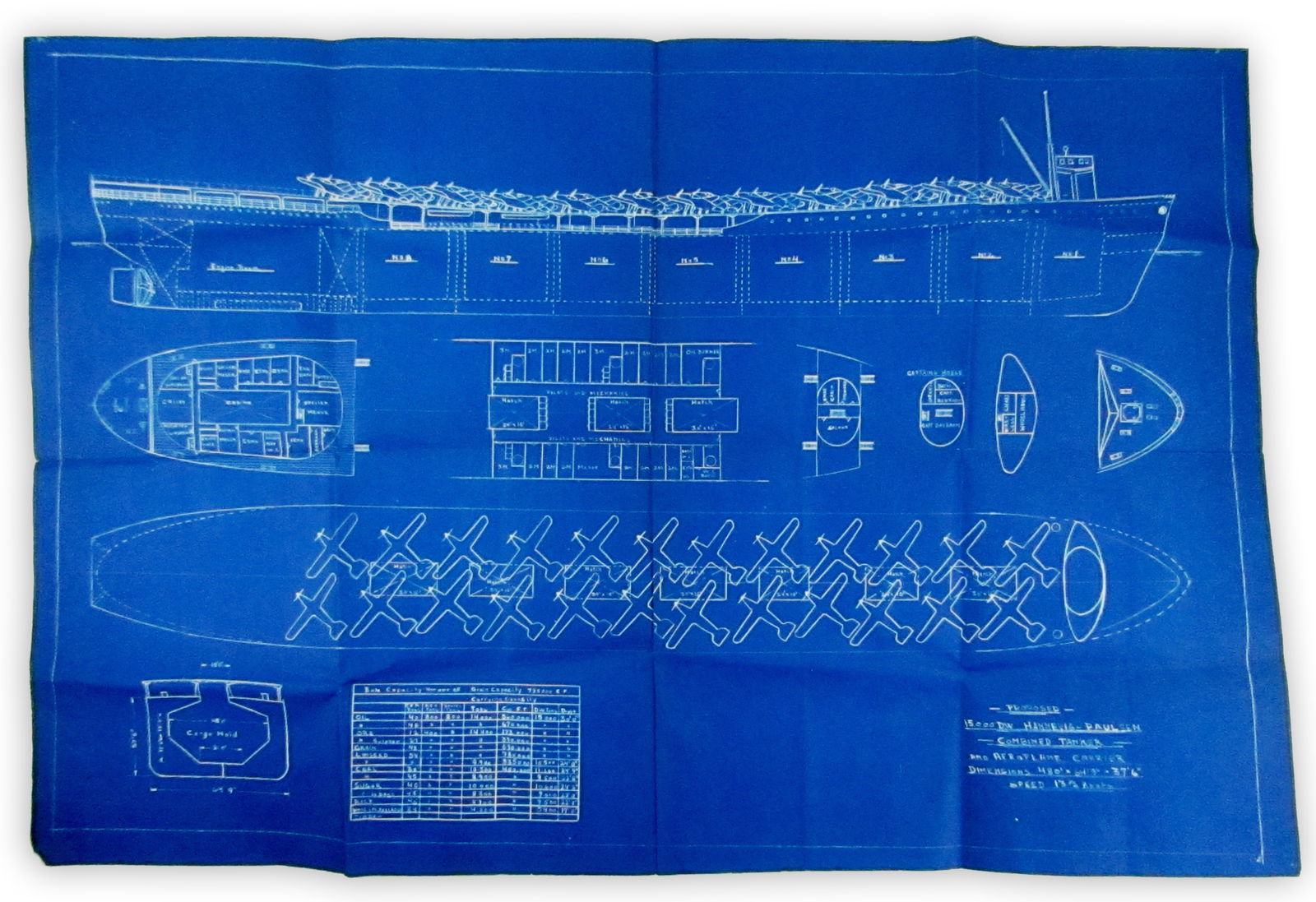 1939 Aircraft Carrier Blueprints, Presented to Asst. Secretary of War Louis Johnson (1 of 7)