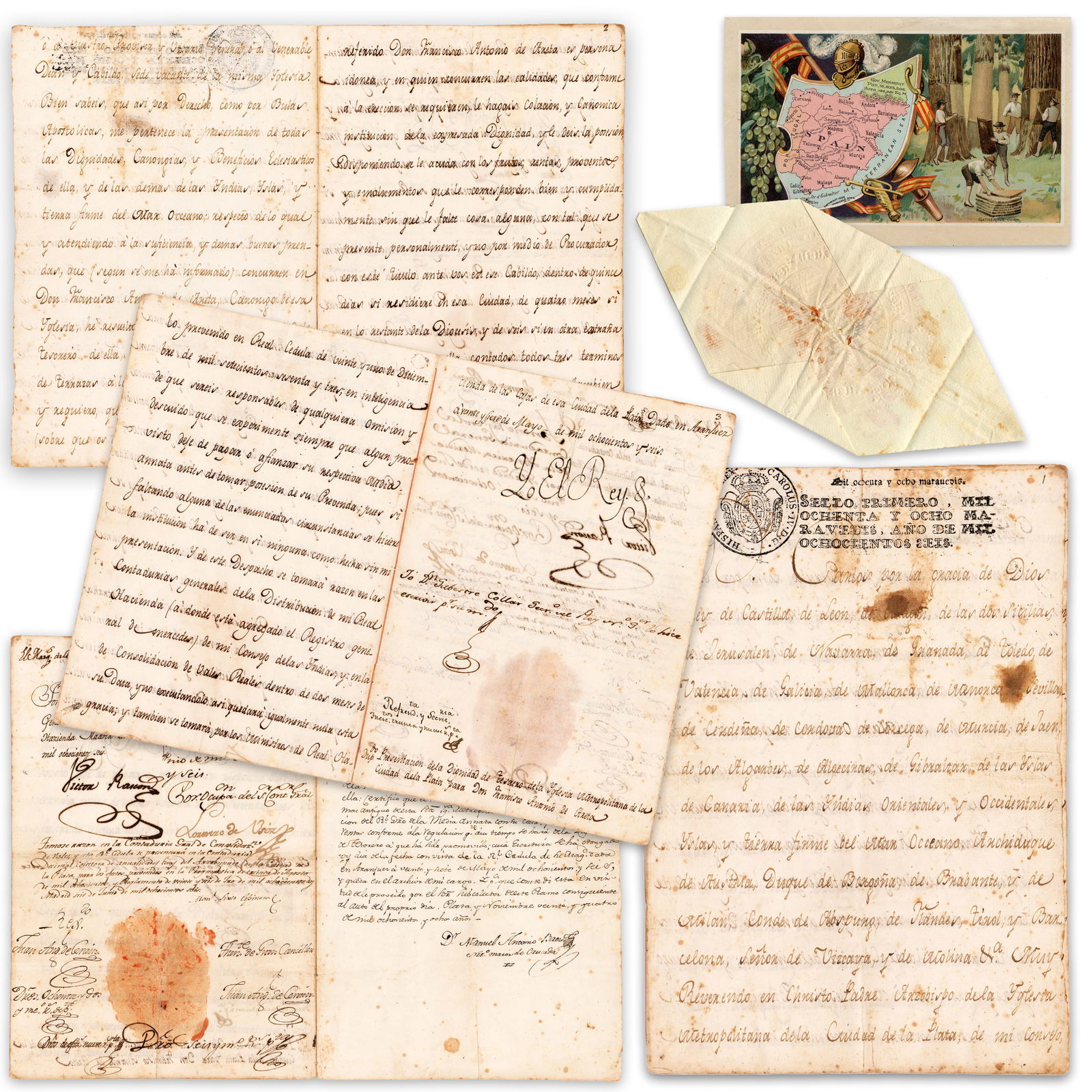 Carlos IV 1806 Doc Re: La Plata A Month Before British Invaded Nearby Buenos Aires (1 of 12)