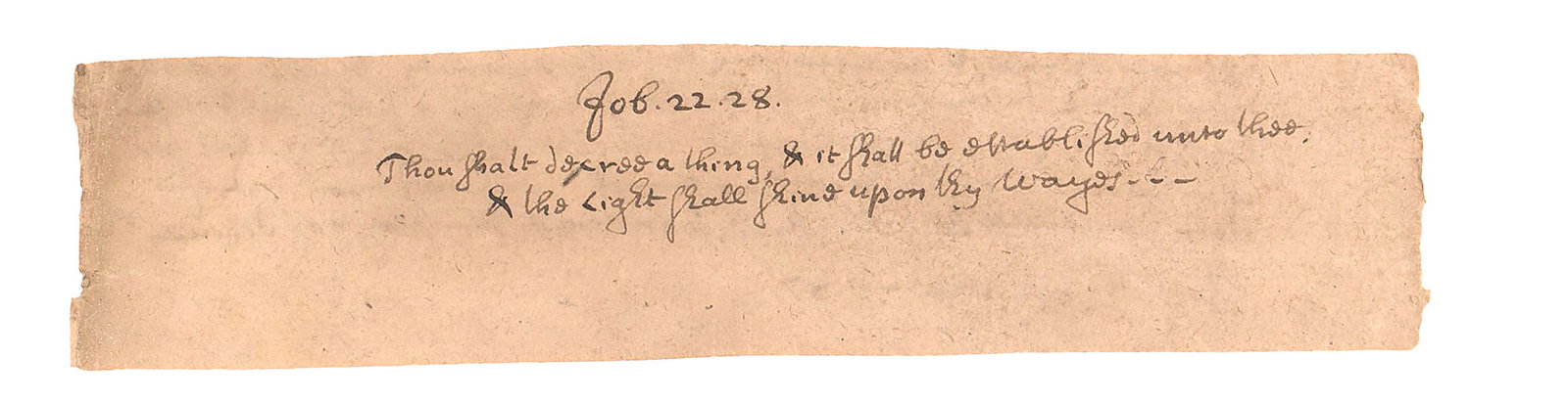 Cotton Mather Autograph Quotation from the Book of Job (1 of 3)