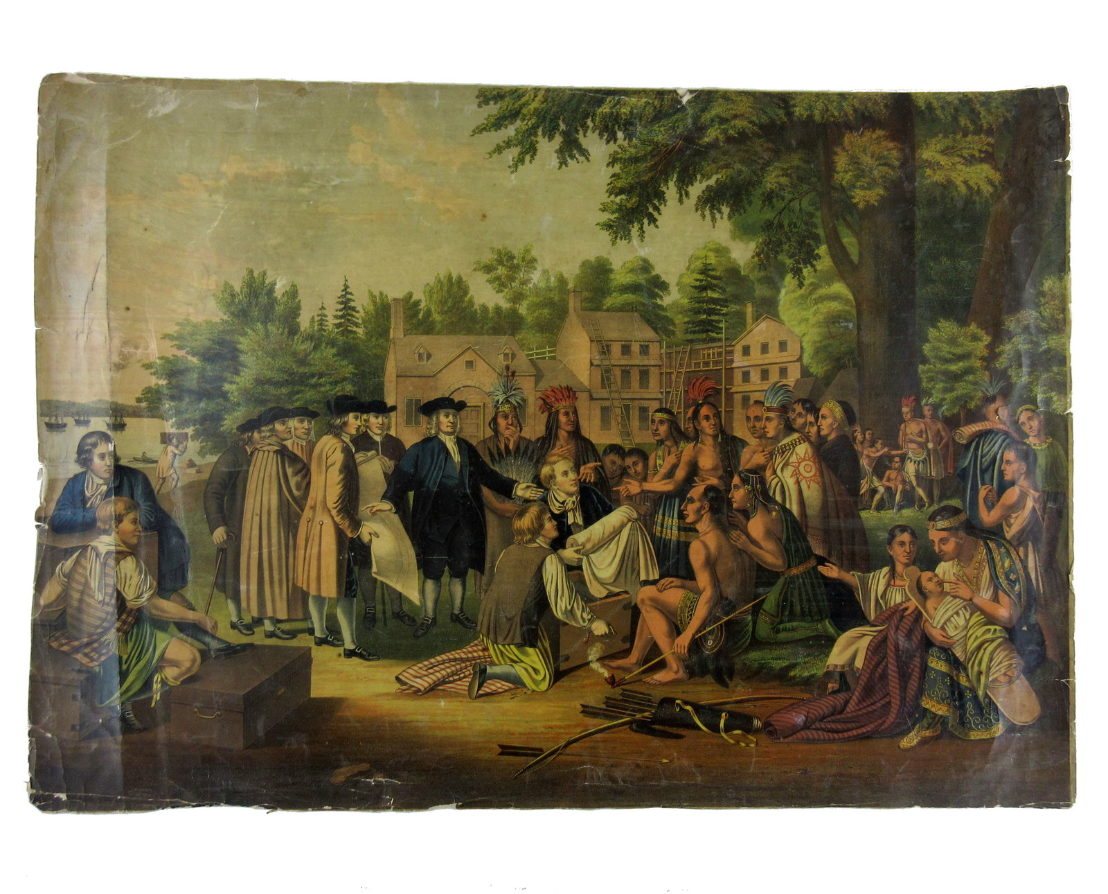 William Penn Huge Chromolithograph of Treaty of Shackamaxon, Or Penn's Treaty (1 of 2)