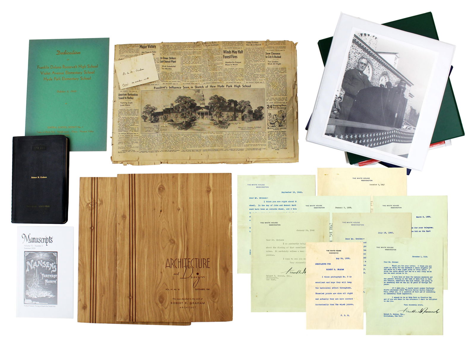 Franklin D. Roosevelt Letters Archive Re: Building FDR High School in Hyde Park: Franklin D. Rooseveltvarious, variousFranklin D. Roosevelt Letters Archive Re: Building FDR High School in Hyde ParkArchiveThe Robert Graham and Franklin Roosevelt Papers Regarding the Building of the