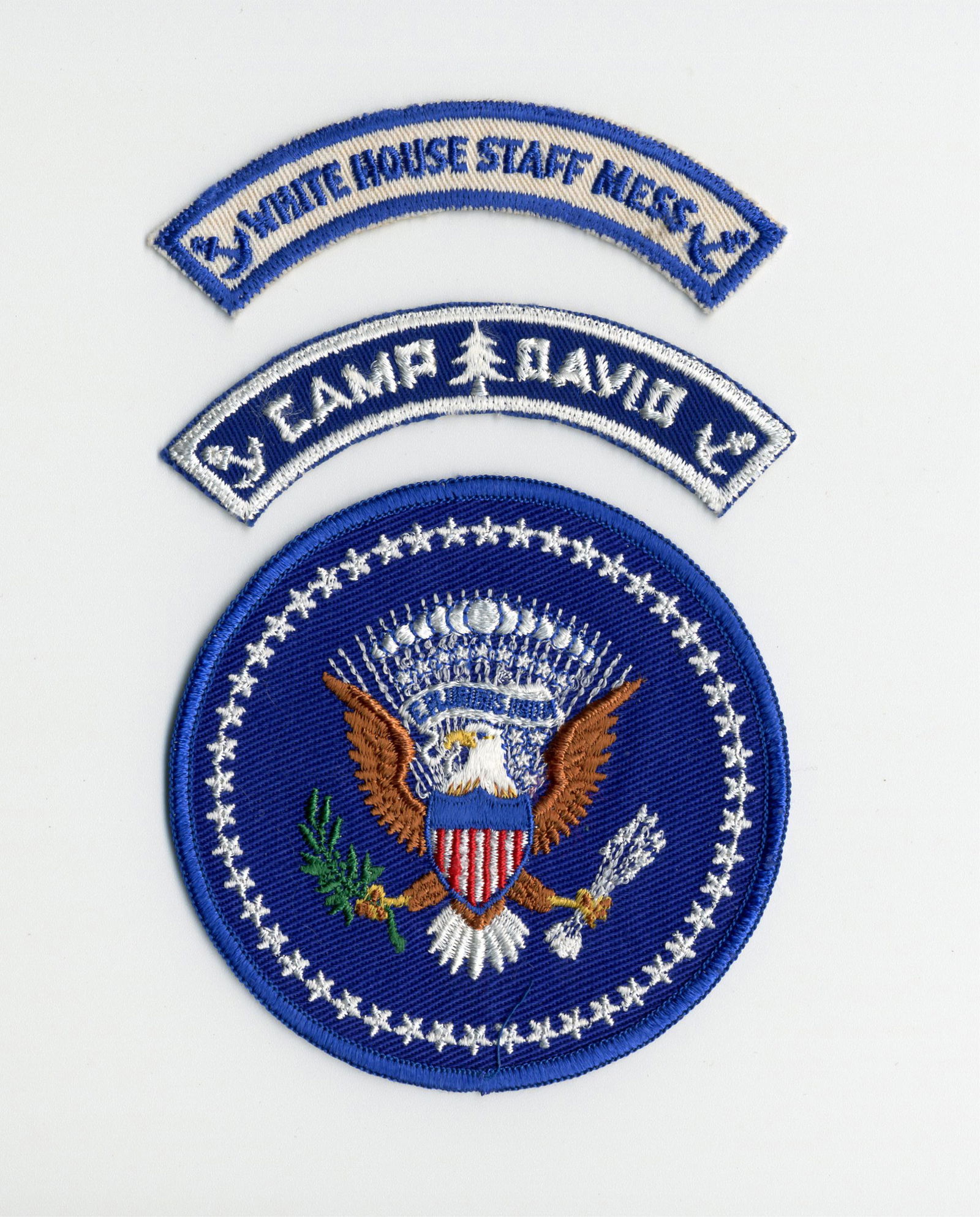 John F. Kennedy Presidential Insignia, With 2 Bonus Unit Tabs From Camp David & WH Staff Mess, With (1 of 2)