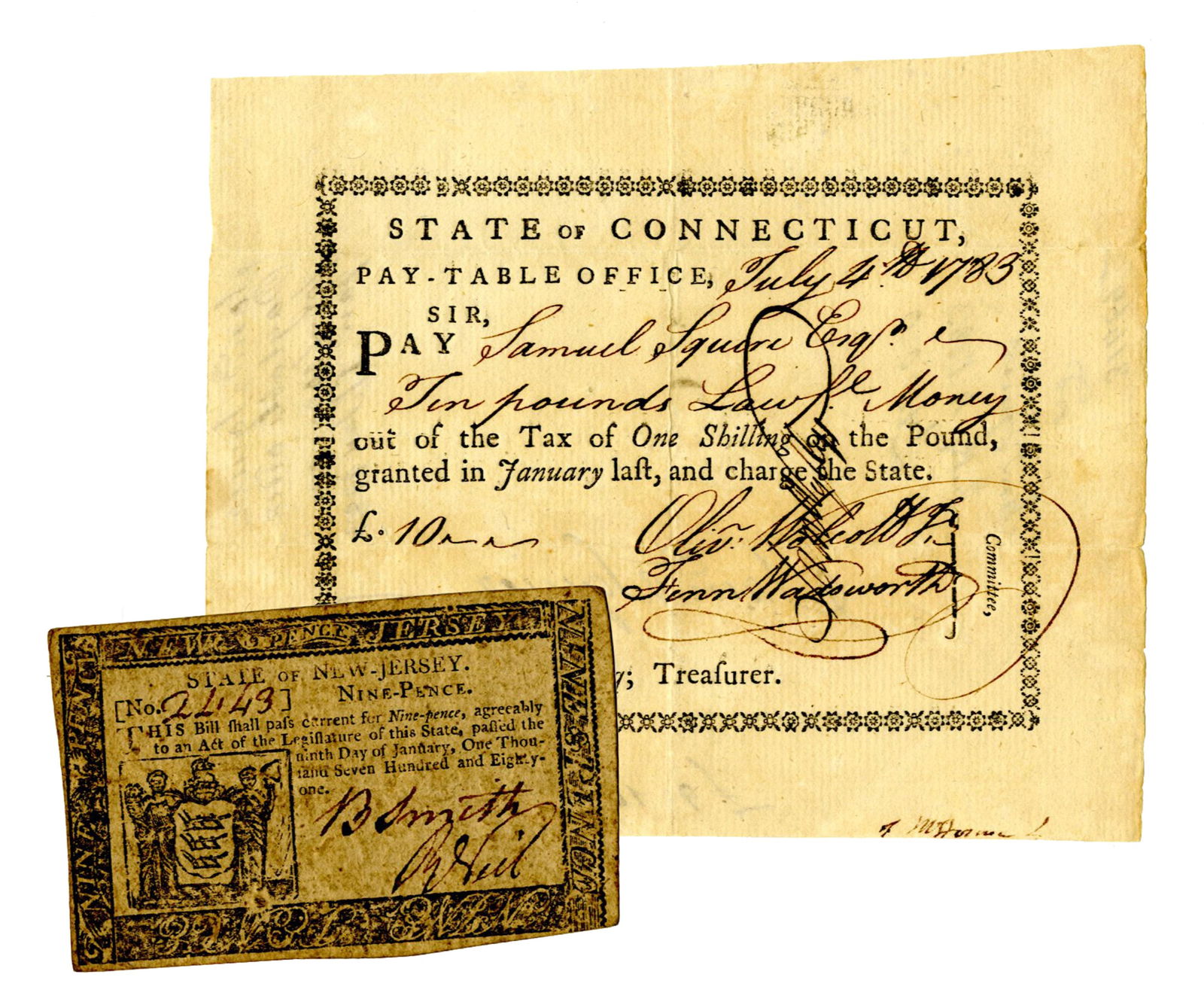 Early Currency and Financial Notes from Connecticut & New York (1 of 5)