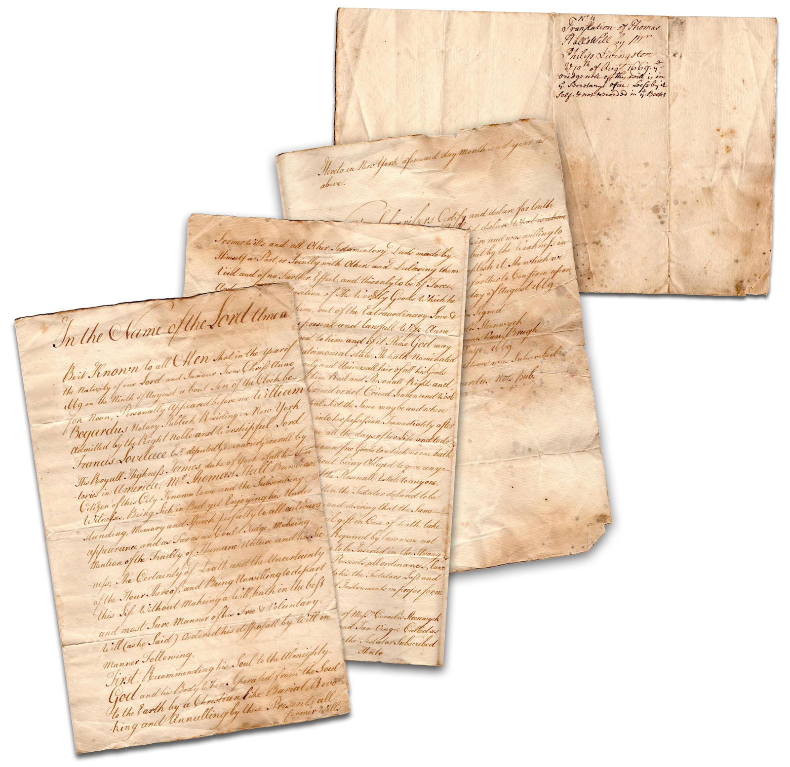 Father of Declaration-Signer Translates Seventeenth-Century Dutch 1669 Will in New York (1 of 5)