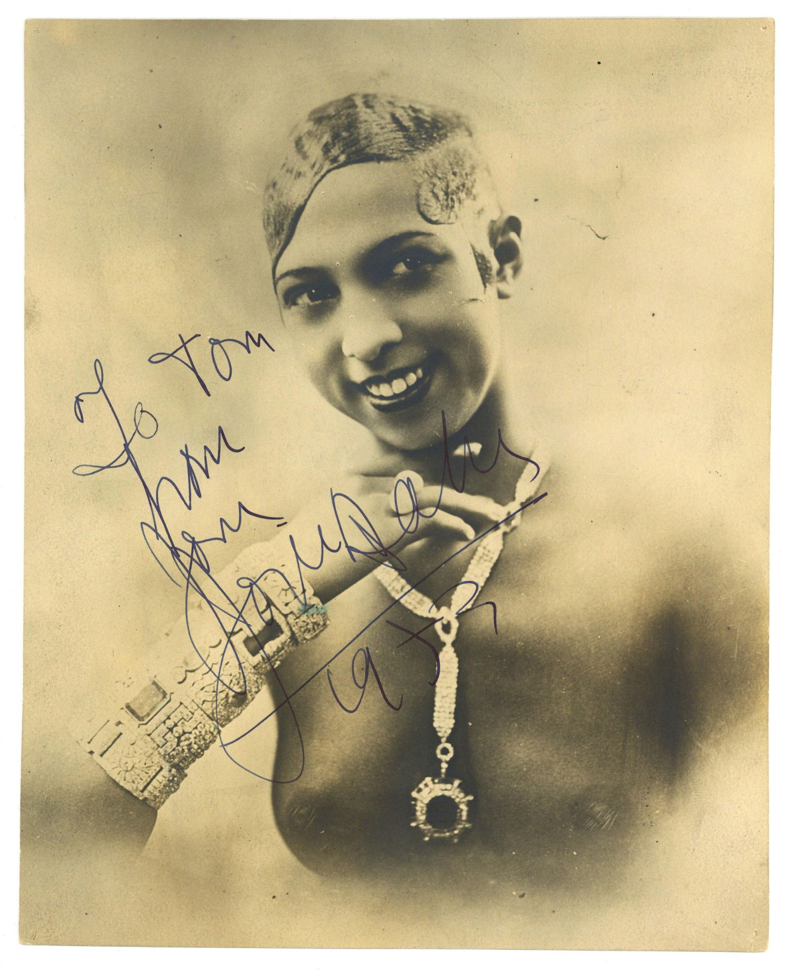 Very Rare, Seductive Josephine Baker Signed Photo (1 of 2)