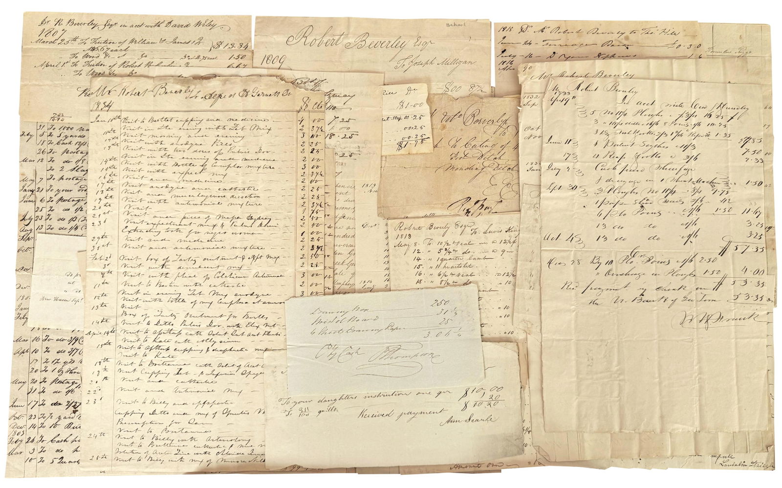 Robert Beverley Archive 1801-1835 from Slave-Operated Plantations in Virginia, 28 Items (1 of 7)