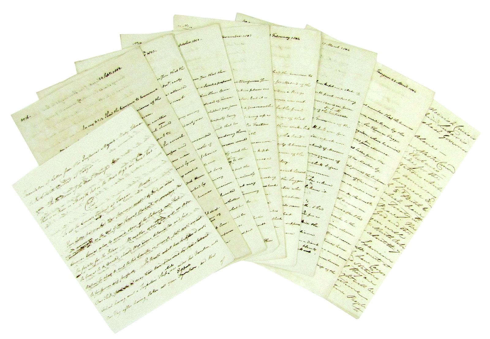 Important 1803 Archive From British Consul to Morocco Re: Napoleon, King of Spain & America, 27pp: James Matra Tangier, Morocco, ca. 1803-1804 Important 1803 Archive From British Consul to Morocco Re: Napoleon, King of Spain & America, 27pp Archive JAMES MARIO MATRA. Archive of 7 letters, to Ch