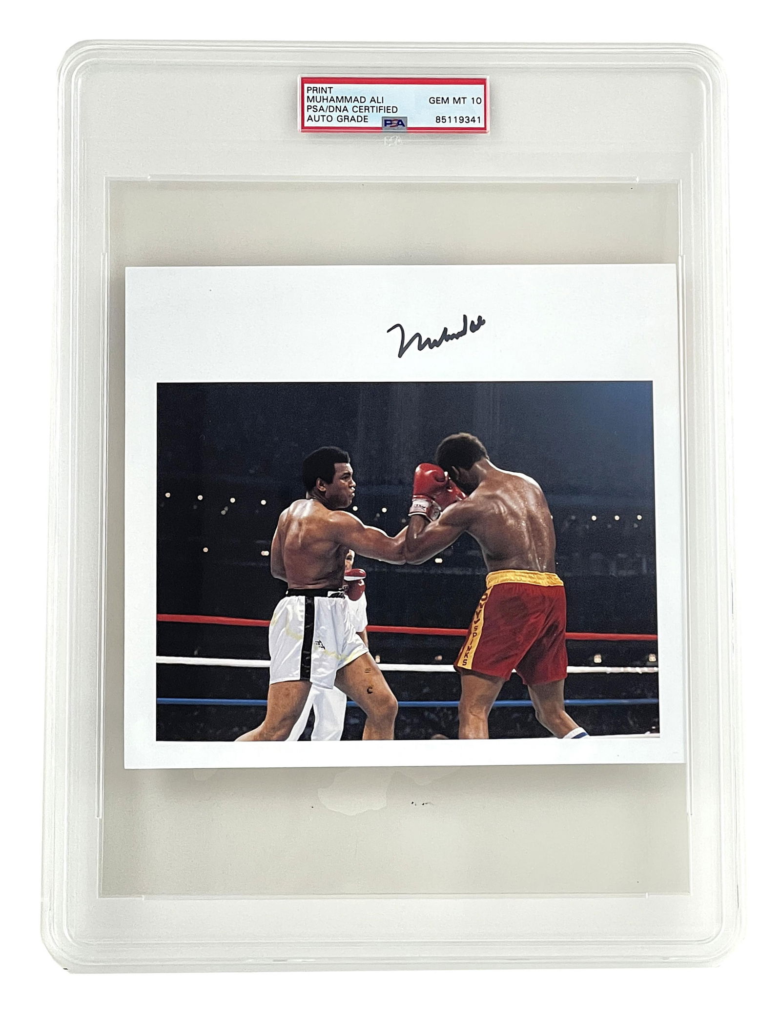 Muhammad Ali Throws Punch at Leon Spinks Signed Photograph, PSA/DNA Gem Mint 10 (1 of 2)