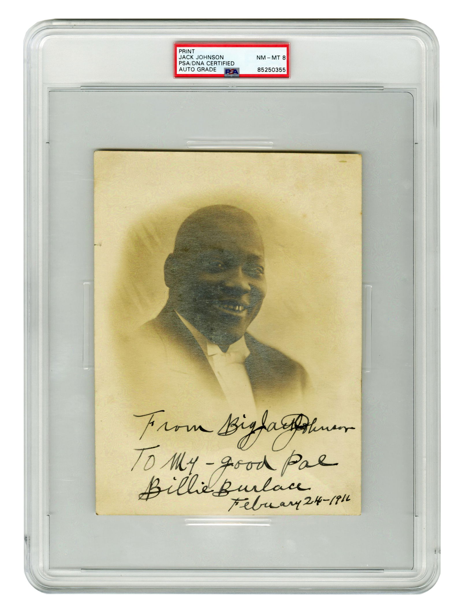 Big Jack Johnson Large Signed Photograph PSA NM-MT 8 Signed One of Finest Known (1 of 3)