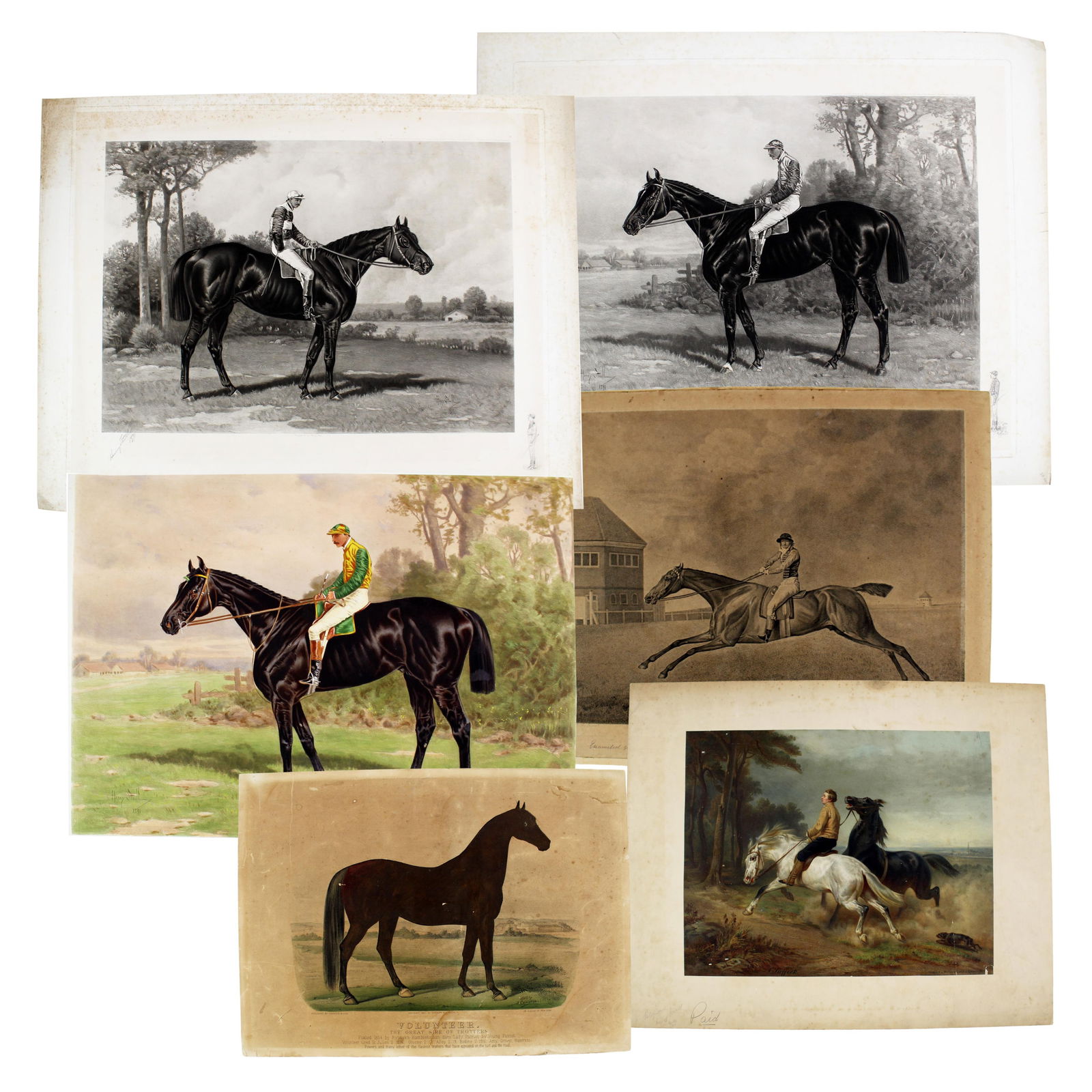 Three Henry Stull Oversized Photogravures with 3 Additional Race Horse Prints, Great for Display! (1 of 11)