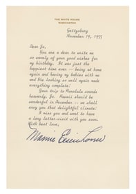 Mamie Eisenhower TLS as First Lady: "Ike [is] looking so well again…”