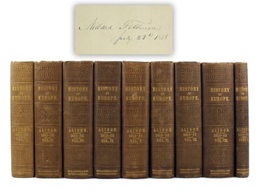 Millard Fillmore's Signed Complete 9 Volume Set of "History of Europe"