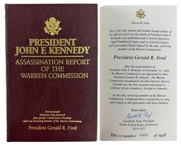 G. Ford Signed JFK: Assassination Report of the Warren Commission. A Rare Limited Edition Copy!