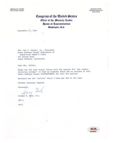 Gerald Ford Offers "Simple, Faltering" Art for an Charity Auction, PSA/DNA COA