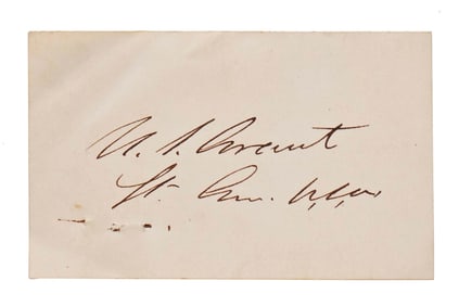 Ulysses S. Grant Signature Inscribed With His Rank