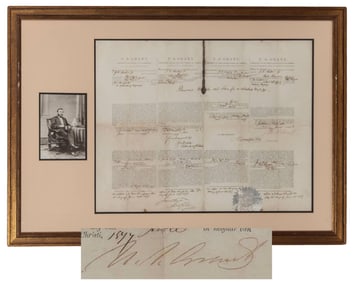 U.S. Grant Four Languages Ships Papers for Whaling Voyage. An Extremely Rare Example, PSA