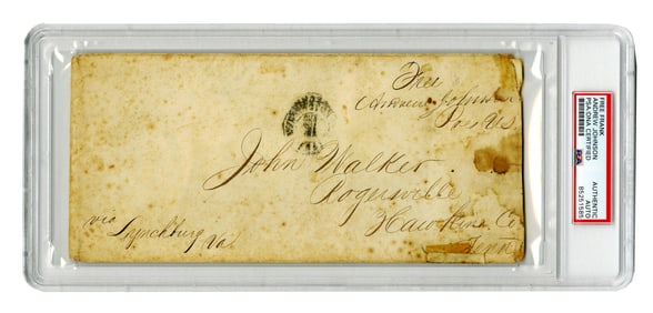 Andrew Johnson Free Frank to Confederate Soldier, PSA Encapsulated