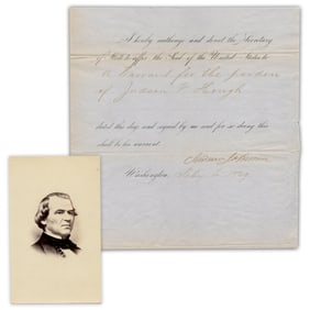 Andrew Johnson Pardons Man 1 Month Before His Last Day in Office! With Bonus CDV