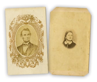 Abraham & Mary Todd Lincoln CDV Portrait Pair