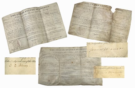 James Monroe and John Quincy Adams Land Grants, Group of Three