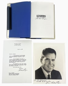 Richard Nixon Signed Letter, Signed Copy of "Leaders" and Photo