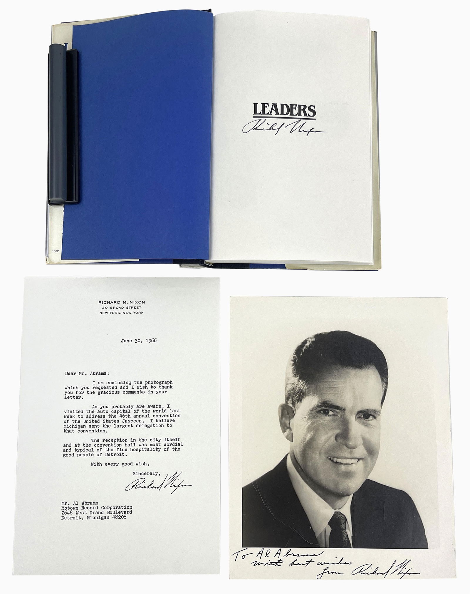 Richard Nixon Signed Letter, Signed Copy of "Leaders" and Photo (1 of 5)