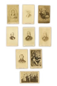 Group of 9 Presidential CDVs - Washington, Lincoln, Johnson, & Grant