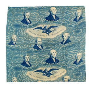 Presidential Textile Square Ft. First Six Presidents, ca. 1830