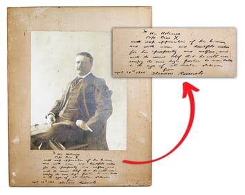 Theodore Roosevelt Signed Portrait Photo to Pope Pius X, Simply Fantastic!